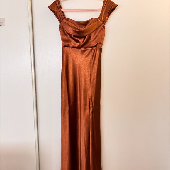 BIRDY GREY Mia Convertible Dress - Satin Rust - Picture 2 of 7